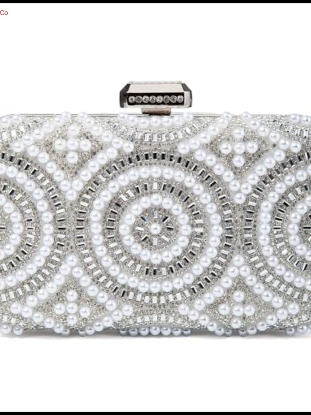 Rhinestone Pearl Sequin Clutch Evening Bag with Chain
